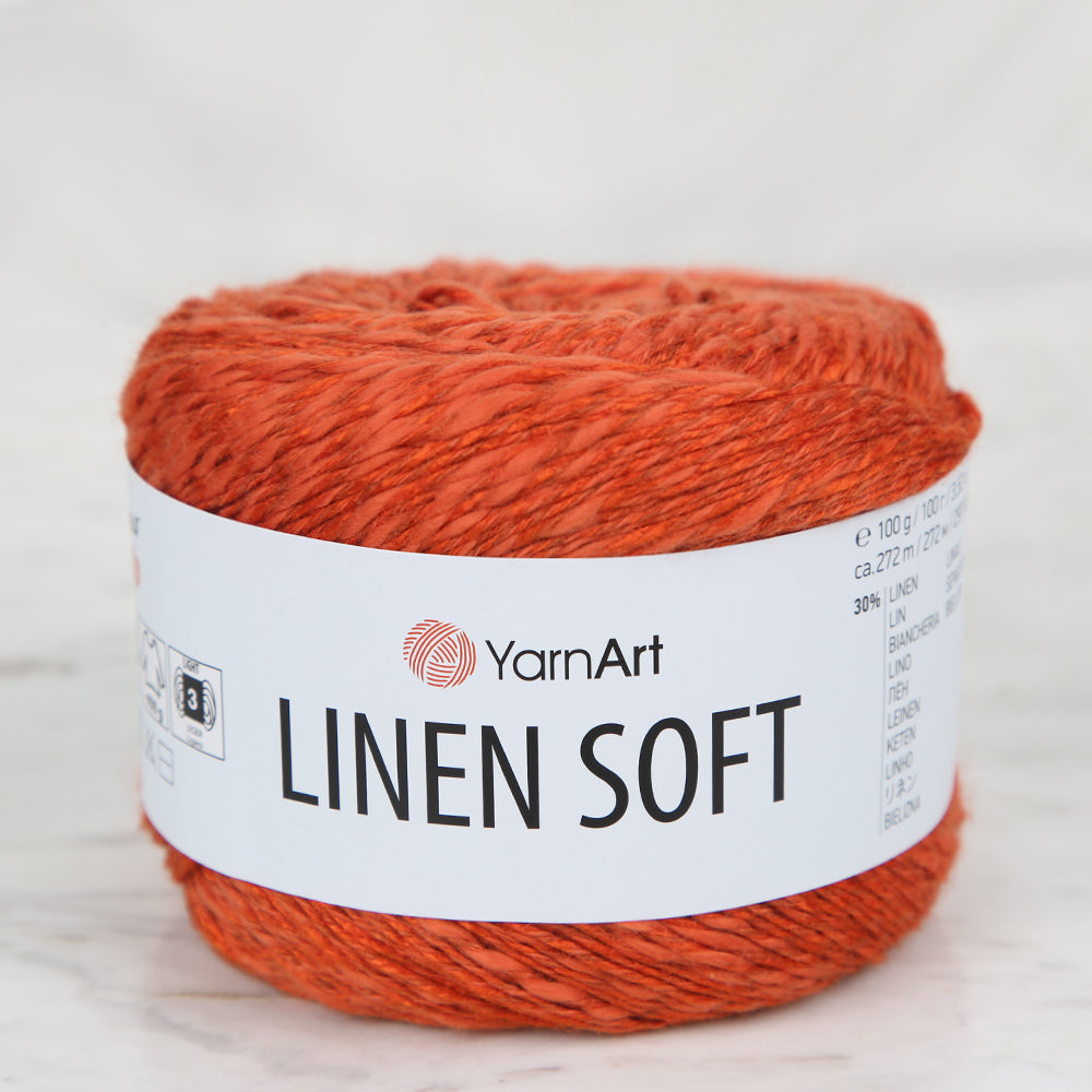 YarnArt Linen Soft Turuncu El Örgü İpi - 7310